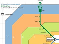 Train Malaga Alora map